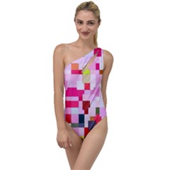 The Framework Paintings Square To One Side Swimsuit by Sapixe