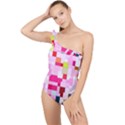 The Framework Paintings Square Frilly One Shoulder Swimsuit View1