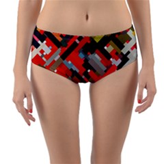 Maze Mazes Fabric Fabrics Color Reversible Mid-waist Bikini Bottoms by Sapixe