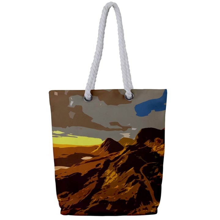 Scotland Monti Mountains Mountain Full Print Rope Handle Tote (Small)