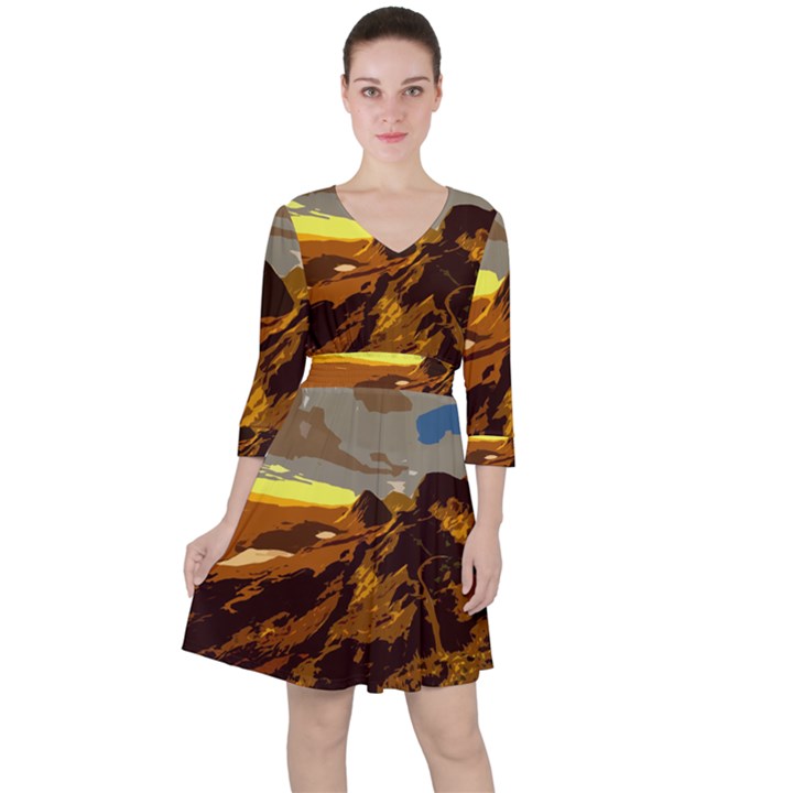 Scotland Monti Mountains Mountain Ruffle Dress