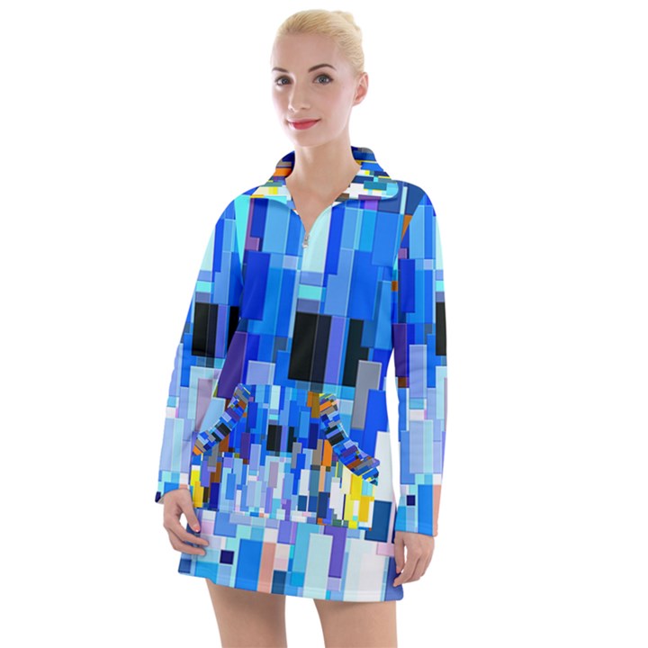 Color Colors Abstract Colorful Women s Long Sleeve Casual Dress