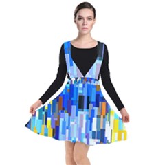 Color Colors Abstract Colorful Plunge Pinafore Dress