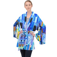 Color Colors Abstract Colorful Velvet Kimono Robe by Sapixe