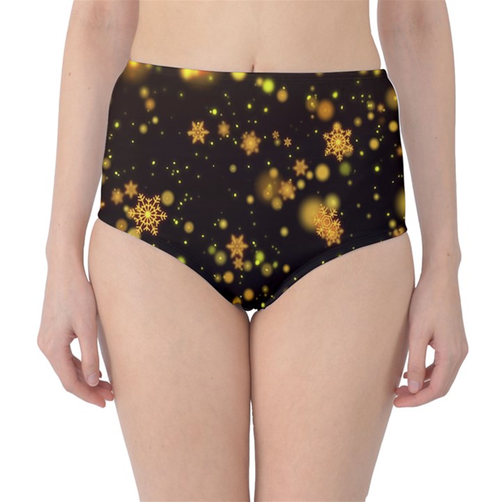 Background Black Blur Colorful Classic High-Waist Bikini Bottoms