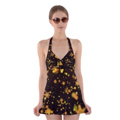 Background Black Blur Colorful Halter Dress Swimsuit  by Sapixe