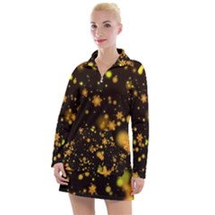 Background Black Blur Colorful Women s Long Sleeve Casual Dress