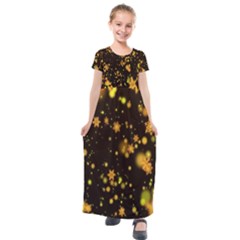 Background Black Blur Colorful Kids  Short Sleeve Maxi Dress by Sapixe