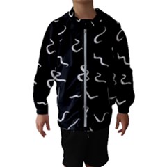 Scribbles Lines Drawing Picture Kids  Hooded Windbreaker by Sapixe