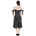 Scribbles Lines Drawing Picture Shoulder Tie Bardot Midi Dress View2