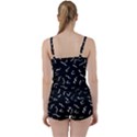 Scribbles Lines Drawing Picture Tie Front Two Piece Tankini View2