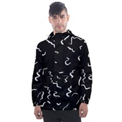 Scribbles Lines Drawing Picture Men s Front Pocket Pullover Windbreaker