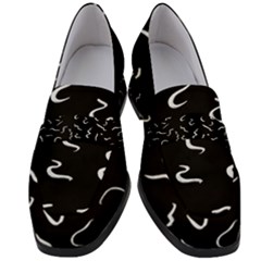 Scribbles Lines Drawing Picture Women s Chunky Heel Loafers