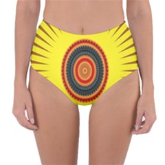 Art Decoration Wallpaper Bright Reversible High-Waist Bikini Bottoms