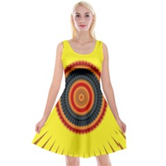 Art Decoration Wallpaper Bright Reversible Velvet Sleeveless Dress