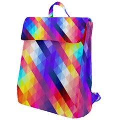 Abstract Background Colorful Pattern Flap Top Backpack