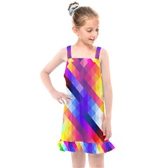 Abstract Background Colorful Pattern Kids  Overall Dress