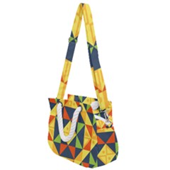 Background Geometric Color Rope Handles Shoulder Strap Bag