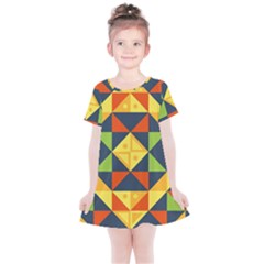 Background Geometric Color Kids  Simple Cotton Dress by Sapixe