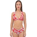 Background Card Checker Chequered Double Strap Halter Bikini Set View1