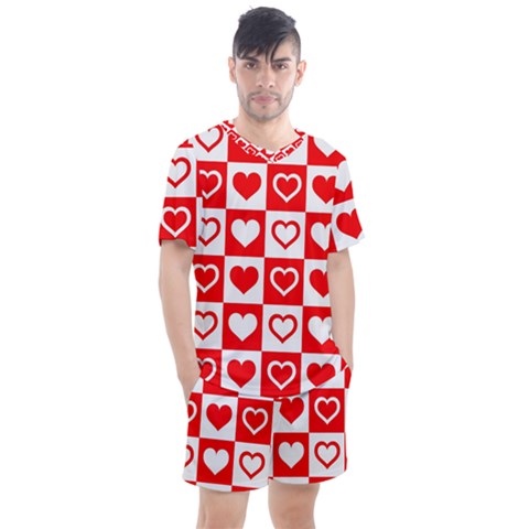 Background Card Checker Chequered Men s Mesh Tee And Shorts Set by Sapixe