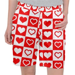 Background Card Checker Chequered Pocket Shorts by Sapixe