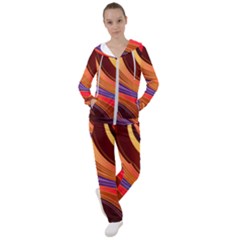 Abstract Colorful Background Wavy Women s Tracksuit