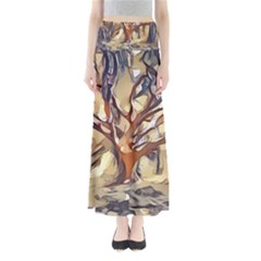 Tree Forest Woods Nature Landscape Full Length Maxi Skirt by Sapixe