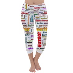 Writing Author Motivation Words Capri Winter Leggings  by Sapixe