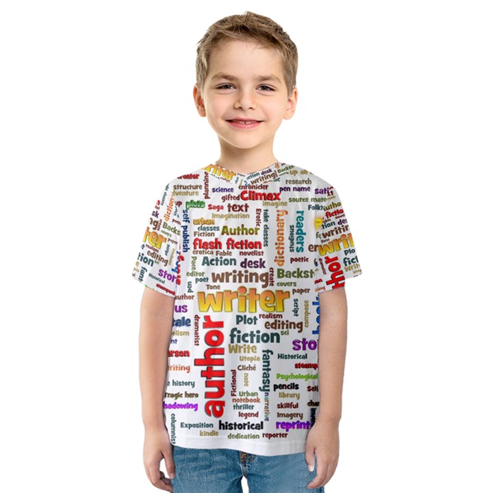 Writing Author Motivation Words Kids  Sport Mesh Tee