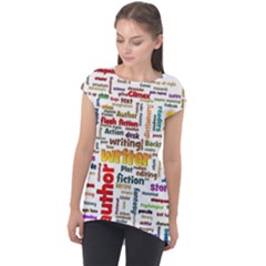 Writing Author Motivation Words Cap Sleeve High Low Top by Sapixe