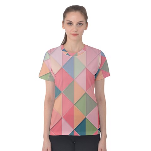 Background Geometric Triangle Women s Cotton Tee by Sapixe