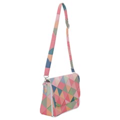 Background Geometric Triangle Shoulder Bag With Back Zipper