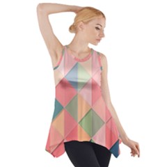 Background Geometric Triangle Side Drop Tank Tunic by Sapixe