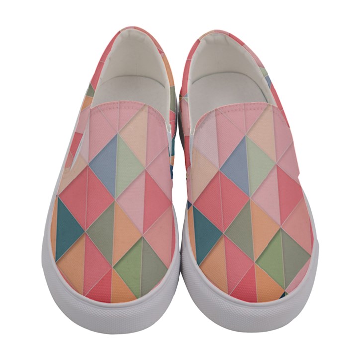 Background Geometric Triangle Women s Canvas Slip Ons