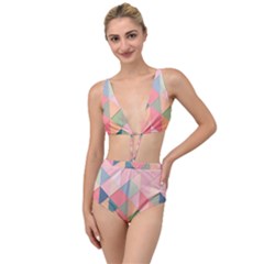 Background Geometric Triangle Tied Up Two Piece Swimsuit by Sapixe