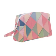 Background Geometric Triangle Wristlet Pouch Bag (medium)