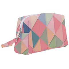 Background Geometric Triangle Wristlet Pouch Bag (large)