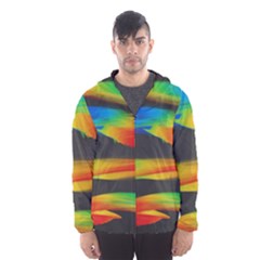 Colorful Background Men s Hooded Windbreaker by Sapixe