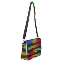 Colorful Background Shoulder Bag With Back Zipper