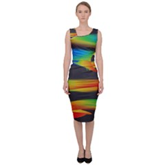 Colorful Background Sleeveless Pencil Dress by Sapixe