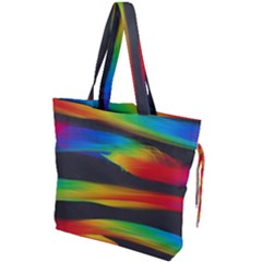 Colorful Background Drawstring Tote Bag by Sapixe