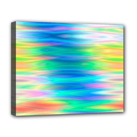 Wave Rainbow Bright Texture Deluxe Canvas 20  X 16  (stretched) by Sapixe