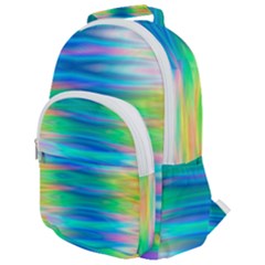 Wave Rainbow Bright Texture Rounded Multi Pocket Backpack