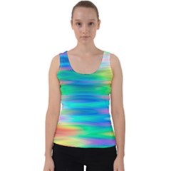 Wave Rainbow Bright Texture Velvet Tank Top by Sapixe