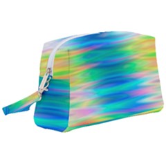 Wave Rainbow Bright Texture Wristlet Pouch Bag (large)