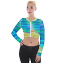 Wave Rainbow Bright Texture Long Sleeve Cropped Velvet Jacket View1