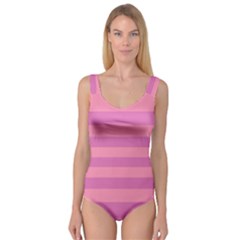 Pink Stripes Striped Design Pattern Princess Tank Leotard  by Sapixe