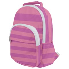 Pink Stripes Striped Design Pattern Rounded Multi Pocket Backpack