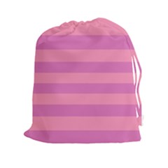 Pink Stripes Striped Design Pattern Drawstring Pouch (xxl) by Sapixe